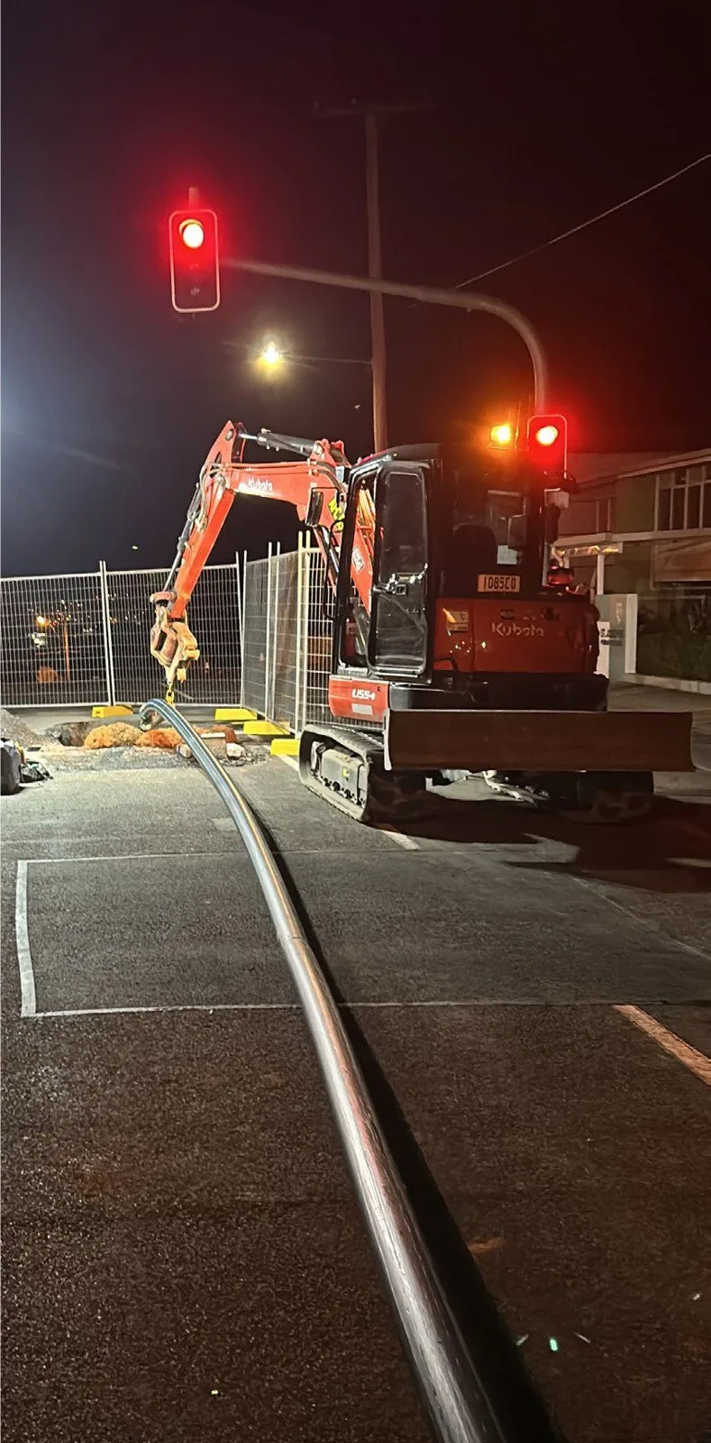 Night works during the WP009 water main replacement program